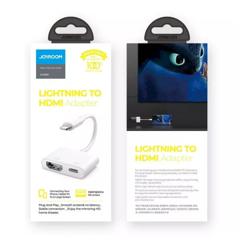 Joyroom S-H141 Lightning – HDMI adapteris, baltas, 1080p 60Hz