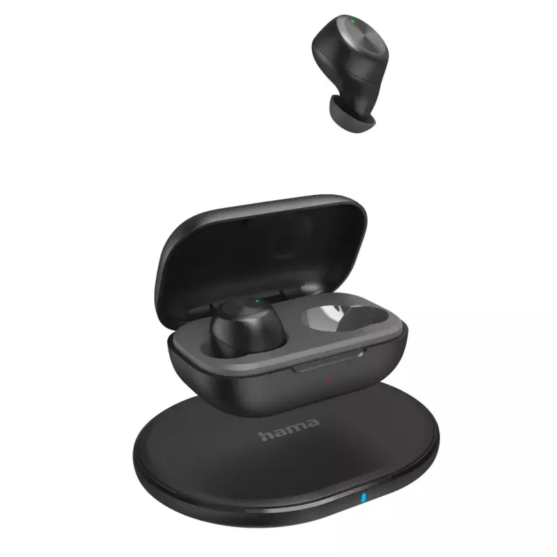 Hama Passion Chop – belaidės ausinės TWS, į ausį, skambučiai/muzika, USB Type-C, Bluetooth, juoda/pilka