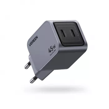 Ugreen 35000 45 W USB-C dviejų prievadų greitasis kroviklis, pilka