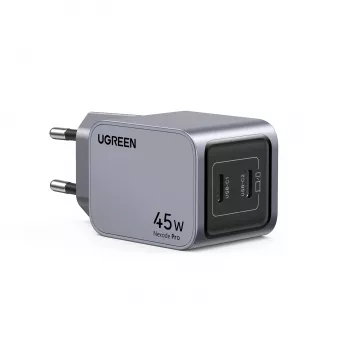 Ugreen 35000 45 W USB-C dviejų prievadų greitasis kroviklis, pilka