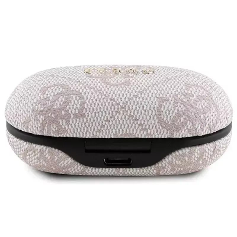 Ausinės Guess GUTWSP4EGP TWS Bluetooth ausinės su ENC doku, rožinės