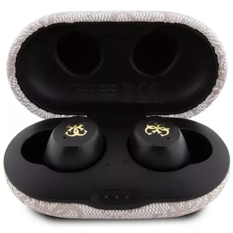 Ausinės Guess GUTWSP4EGP TWS Bluetooth ausinės su ENC doku, rožinės
