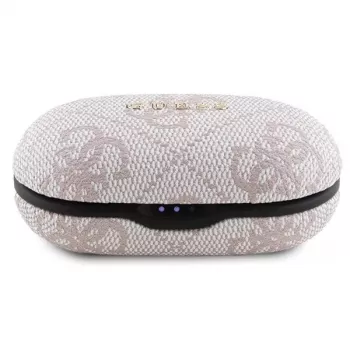 Ausinės Guess GUTWSP4EGP TWS Bluetooth ausinės su ENC doku, rožinės