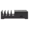 Manhattan įkrovimo stotelė su belaidžiu įkrovimo padėklu (nuimamas), 1x belaidis, 1x USB-C ir 4x USB-A prievadai, belaidžio išėjimas: 2A, USB-C išėjimas: 3A, USB-A išėjimai: 1x 3A ir 3x 2,4A, kabelis 1m, juoda (maitinimo laidas: Euro 2 kontaktų kištukas į