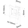 Techly ICA-LCD-901 76.2 cm (30 coli) juoda universali sieninė laikiklis