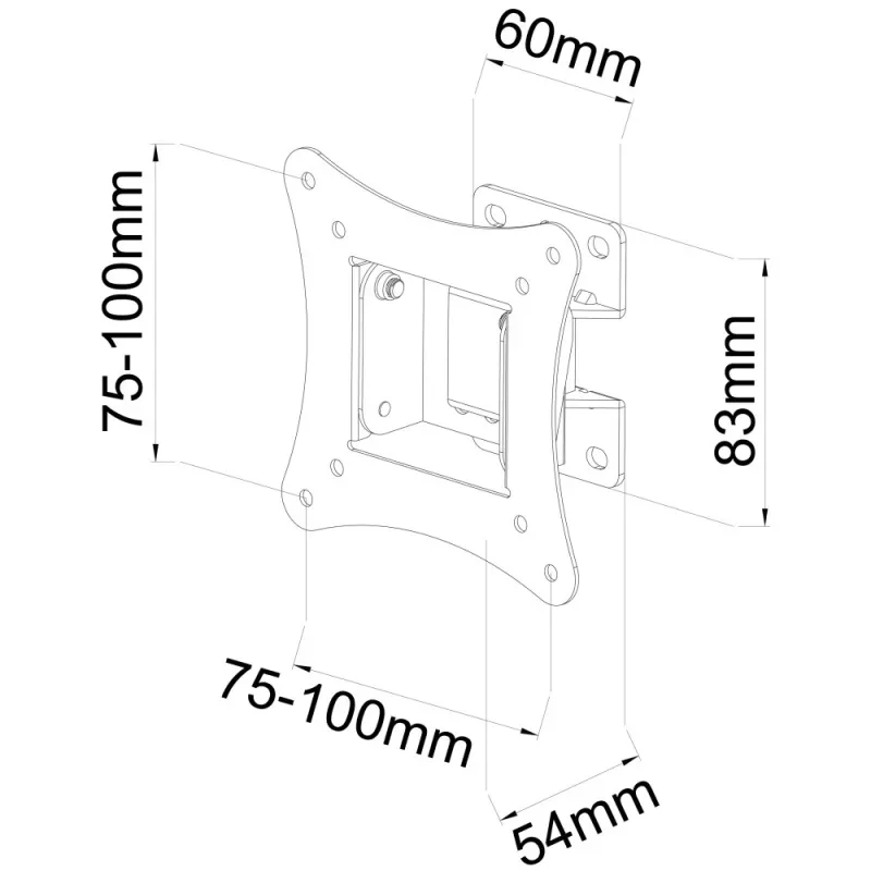Techly ICA-LCD-901 76.2 cm (30 coli) juoda universali sieninė laikiklis