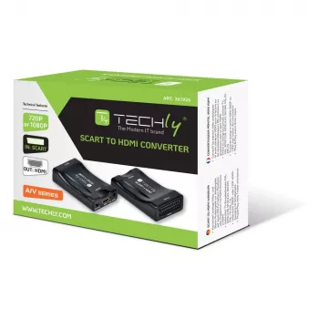 Techly IDATA SCART-HDMI3 vaizdo signalo keitiklis 1920 x 1080 pikselių