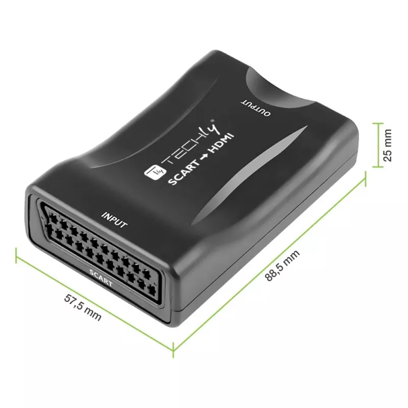 Techly IDATA SCART-HDMI3 Euro SCART į HDMI AV keitiklis, 720p/1080p