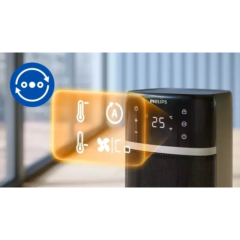 Elektrinis ventiliatorinis šildytuvas Philips 5000 serijos Smart Tower keraminis šildytuvas