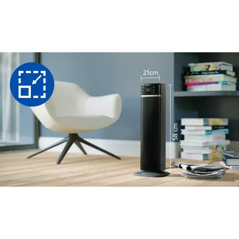Elektrinis ventiliatorinis šildytuvas Philips 5000 serijos Smart Tower keraminis šildytuvas