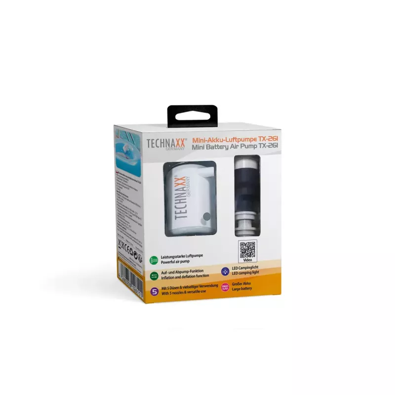Elektrinis oro siurblys Technaxx TX-261 180 l/min Baterija 1360 mAh
