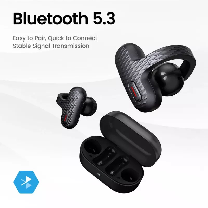 Amazfit Up belaidės ausinės atviro tipo, USB Type-C, Bluetooth, juodos