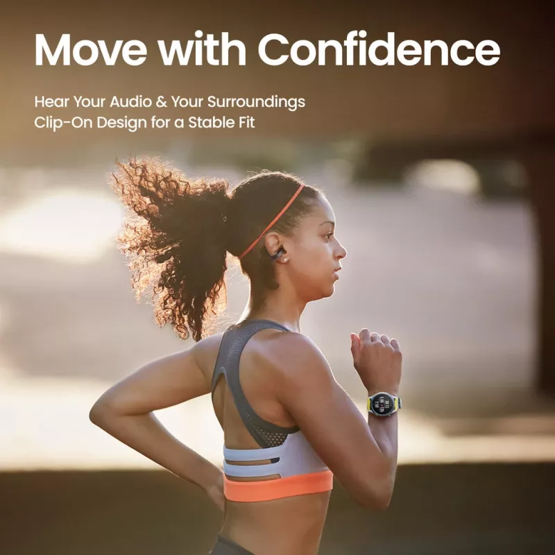 Amazfit Up belaidės ausinės atviro tipo, USB Type-C, Bluetooth, juodos