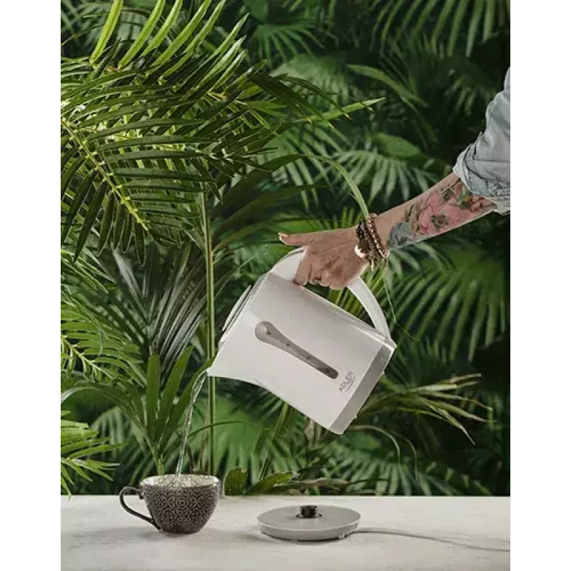 Elektrinis virdulys Adler AD 1244 — 2,5 l, 2200 W, baltas, paslėptas kaitinimo elementas