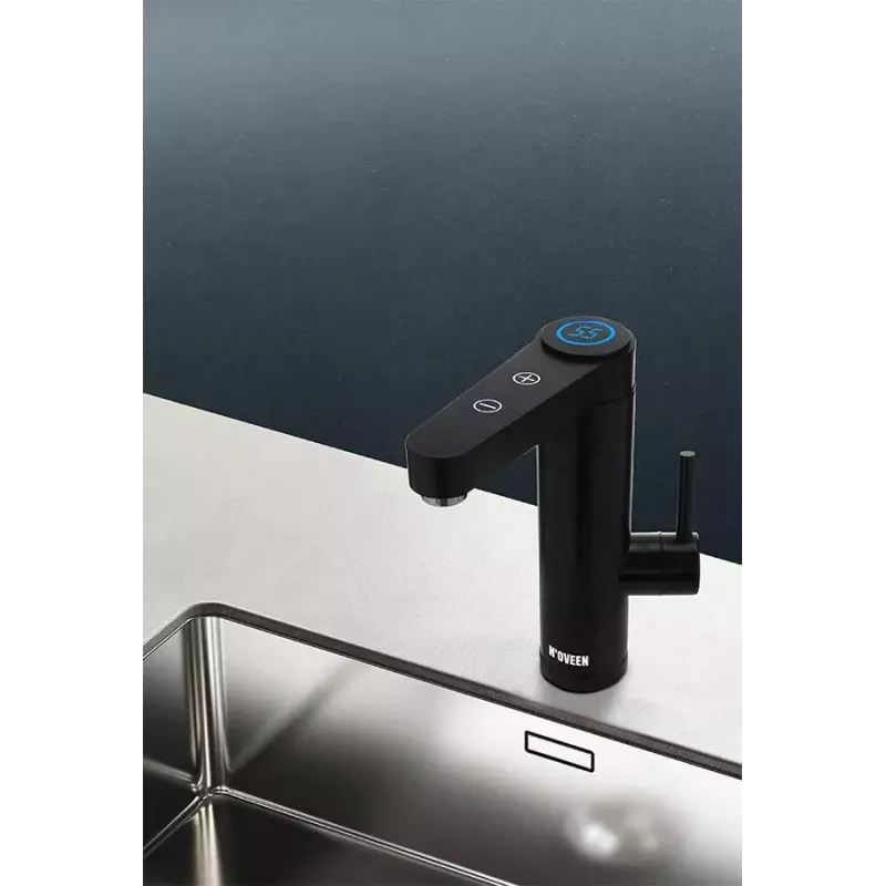 Momentinis vandens šildytuvas NOVEEN IWH965 INOX BLACK 5,5 kW 220V, nerūdijantis plienas, jutiklinis valdymas, 2,5 l/min