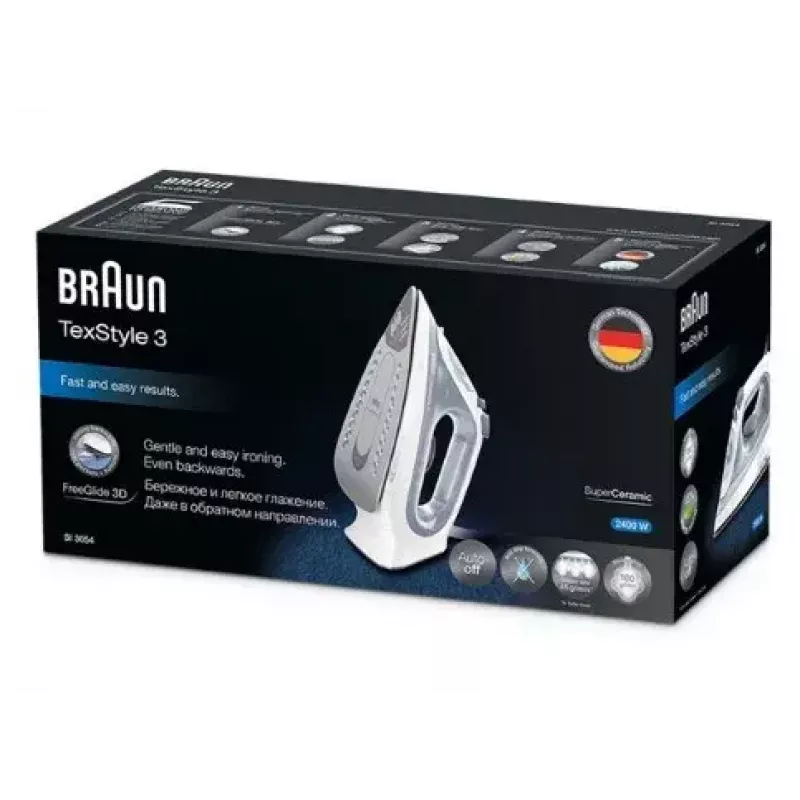 Braun TexStyle 3 SI3054GY Lygintuvas su keraminiu padu 2400 W Pilka