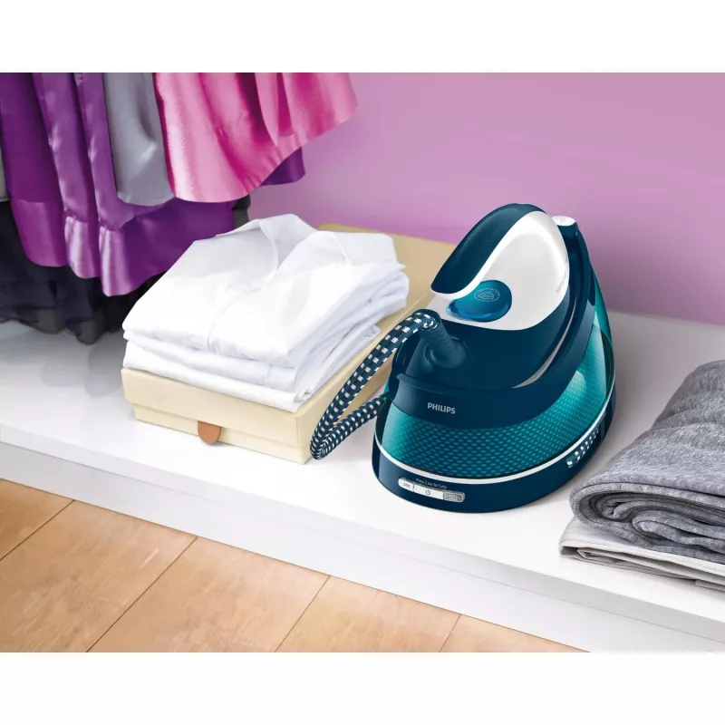 Philips GC7844/20 garų lyginimo stotis 2400 W 1,5 L SteamGlide padas akvamarino ir baltos spalvos