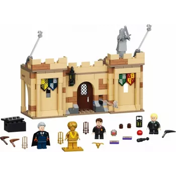 LEGO Harry Potter rinkinys Hogvartso pirmoji skraidymo pamoka 76395 su Harry ir Draco minifigūrėlėmis