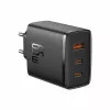 Greitasis įkroviklis Baseus Cube Pro 65W — 3 prievadai (2×USB-C, 1×USB-A), 110–240V, AC patalpų, universali suderinamumas, juoda, 0,154 kg
