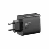 Greitasis įkroviklis Baseus Cube Pro 65W — 3 prievadai (2×USB-C, 1×USB-A), 110–240V, AC patalpų, universali suderinamumas, juoda, 0,154 kg