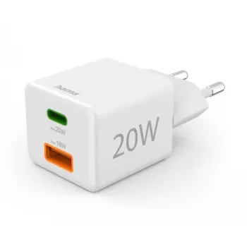 Hama 00201991 greitasis sieninis 20 W USB-C/USB-A įkroviklis su Power Delivery ir Quick Charge