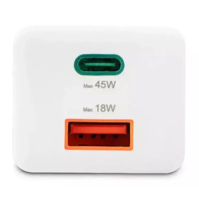 Hama 00201993 45 W greitasis sieninis įkroviklis su USB-C ir USB-A, balta