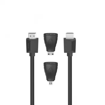 HDMI kabelis Hama 1,5 m, A tipo kištukas – A tipo kištukas, 18 Gbit/s, juodas