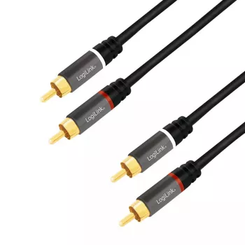 Garso kabelis LogiLink CA1208 7,5 m 2 x RCA juodas