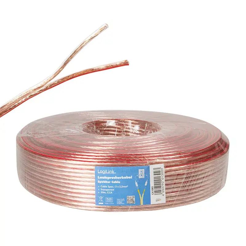 Audio kabelis LogiLink CA1085 50 m permatomas