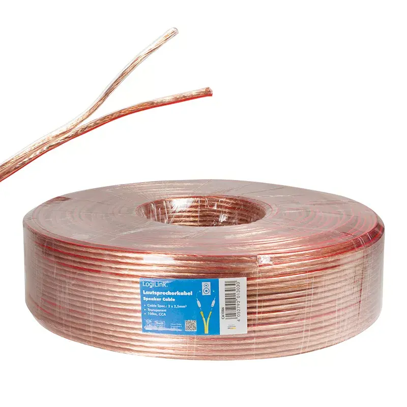 Audio kabelis LogiLink CA1086 100 m skaidrus
