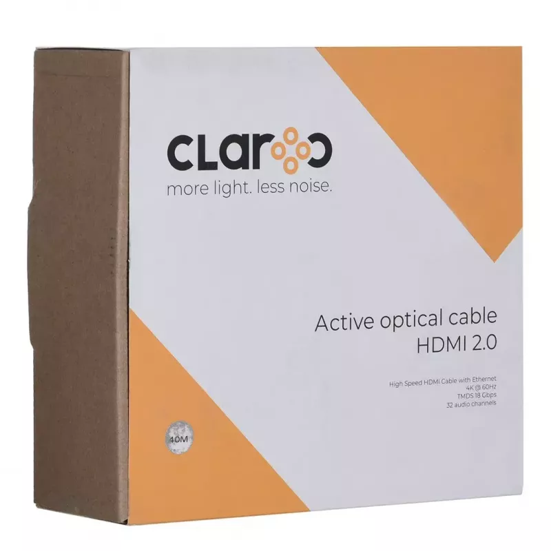 HDMI šviesolaidinis kabelis claroc FEN-HDMI-20-40M, Active Optical Cable (AOC) HDMI 2.0, 4K, 40 m