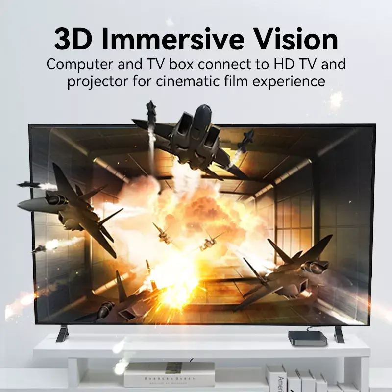 HDMI kabelis Vention 2.1 8K 2 m, pintas medvilninis apvalkalas, 48 Gbit/s, 120 Hz, HDMI A tipas kištukas–kištukas, mėlynas