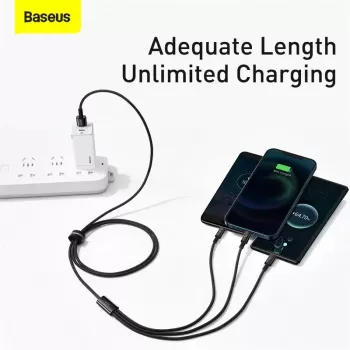 3-in-1 USB laidas Baseus Tungsten Gold CAMLTWJ-01