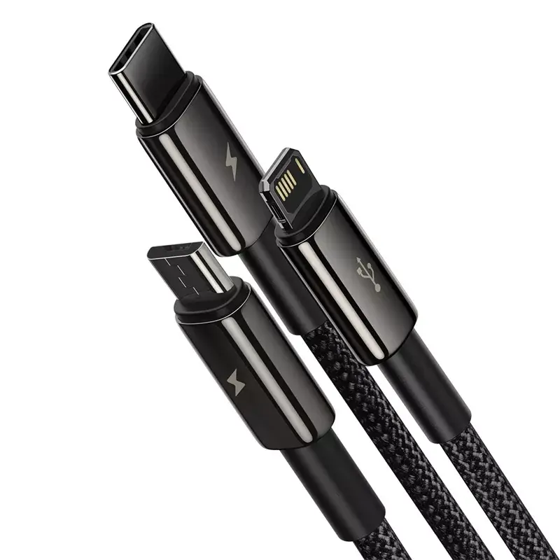 3-in-1 USB laidas Baseus Tungsten Gold CAMLTWJ-01