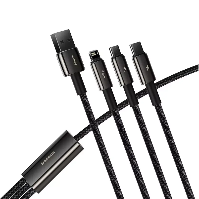 3-in-1 USB laidas Baseus Tungsten Gold CAMLTWJ-01