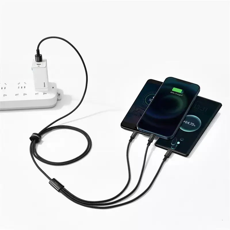 3-in-1 USB laidas Baseus Tungsten Gold CAMLTWJ-01