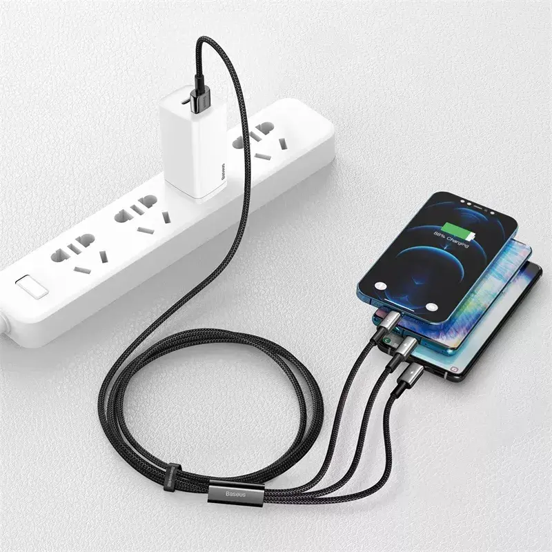3-in-1 USB laidas Baseus Tungsten Gold CAMLTWJ-01