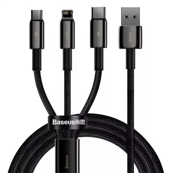 3-in-1 USB laidas Baseus Tungsten Gold CAMLTWJ-01