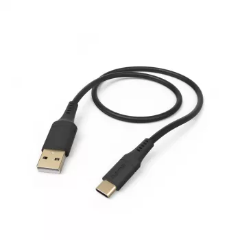 Hama Flexible USB laidas USB 2.0 1,5 m USB A USB C juodas