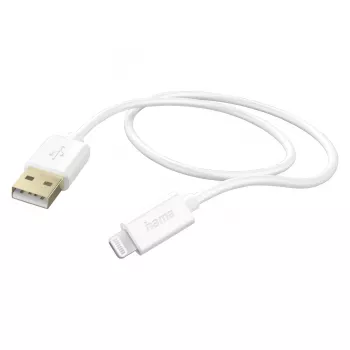 Hama įkrovimo laidas, USB-A – Lightning, 1,5 m, baltas