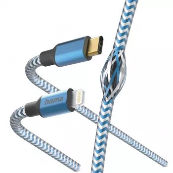 Hama Reflective Cable 1.5 m Mėlynas Lightning į USB C 3 A