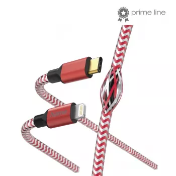 Hama Reflective Cable 1.5m Raudonas Lightning į USB C 3A