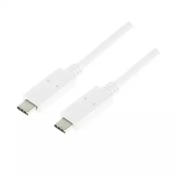 USB kabelis LogiLink CU0131 USB 3.2 Gen 2 1 m USB-C baltas