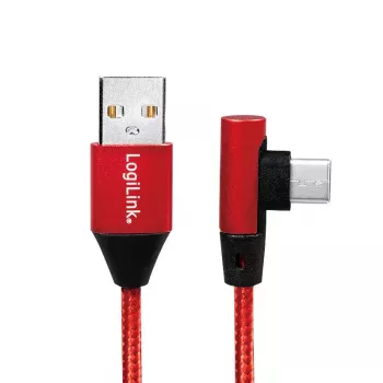 USB kabelis LogiLink CU0146 USB 2.0 1 m USB A USB C raudonas