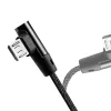 LogiLink CU0142 USB 2.0 kabelis, USB-A–Micro-USB B (kampinis 90°), pintas, 1 m, juodos spalvos