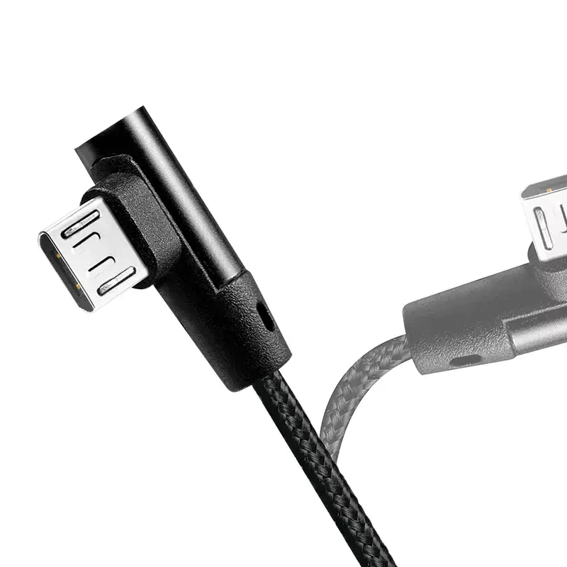 LogiLink CU0142 USB 2.0 kabelis, USB-A–Micro-USB B (kampinis 90°), pintas, 1 m, juodos spalvos