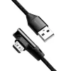 LogiLink CU0142 USB 2.0 kabelis, USB-A–Micro-USB B (kampinis 90°), pintas, 1 m, juodos spalvos