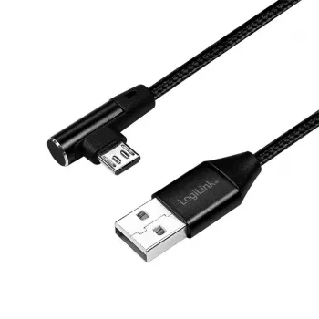 USB kabelis LogiLink CU0142 USB 2.0 0,3 m USB A Micro-USB B juodas