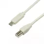 USB kabelis LogiLink CU0160 USB 2.0 1 m USB C – USB B baltas