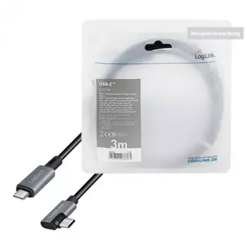 USB laidas LogiLink CU0183 2m USB-C juodas sidabrinis USB 2.0